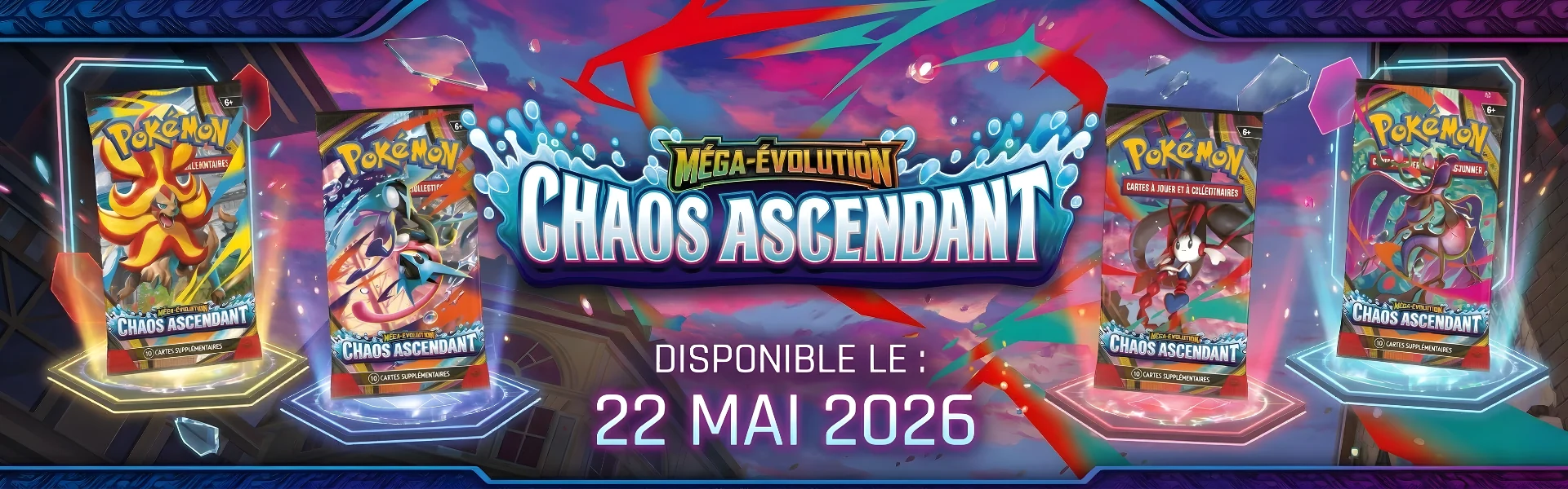 Bannière Précommandes Chaos Ascendant ME04 Pokémon