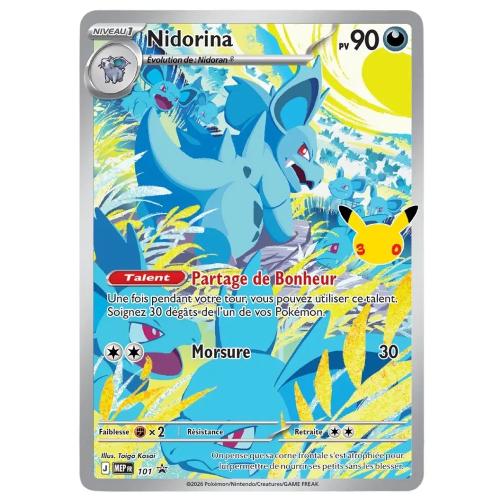 Carte promo Nidorina ETB Célébrations 30 Ans
