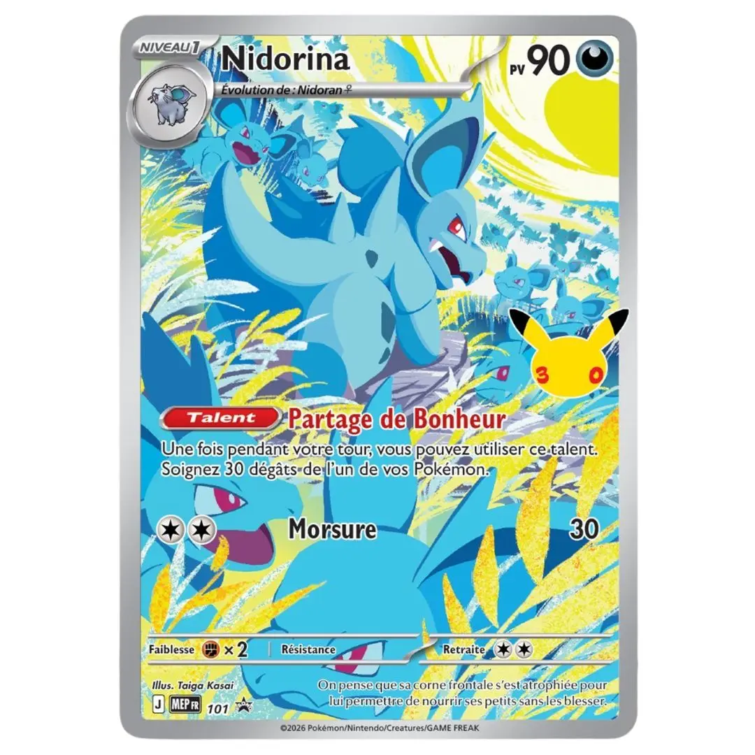 Carte promo Nidorina ETB Célébrations 30 Ans