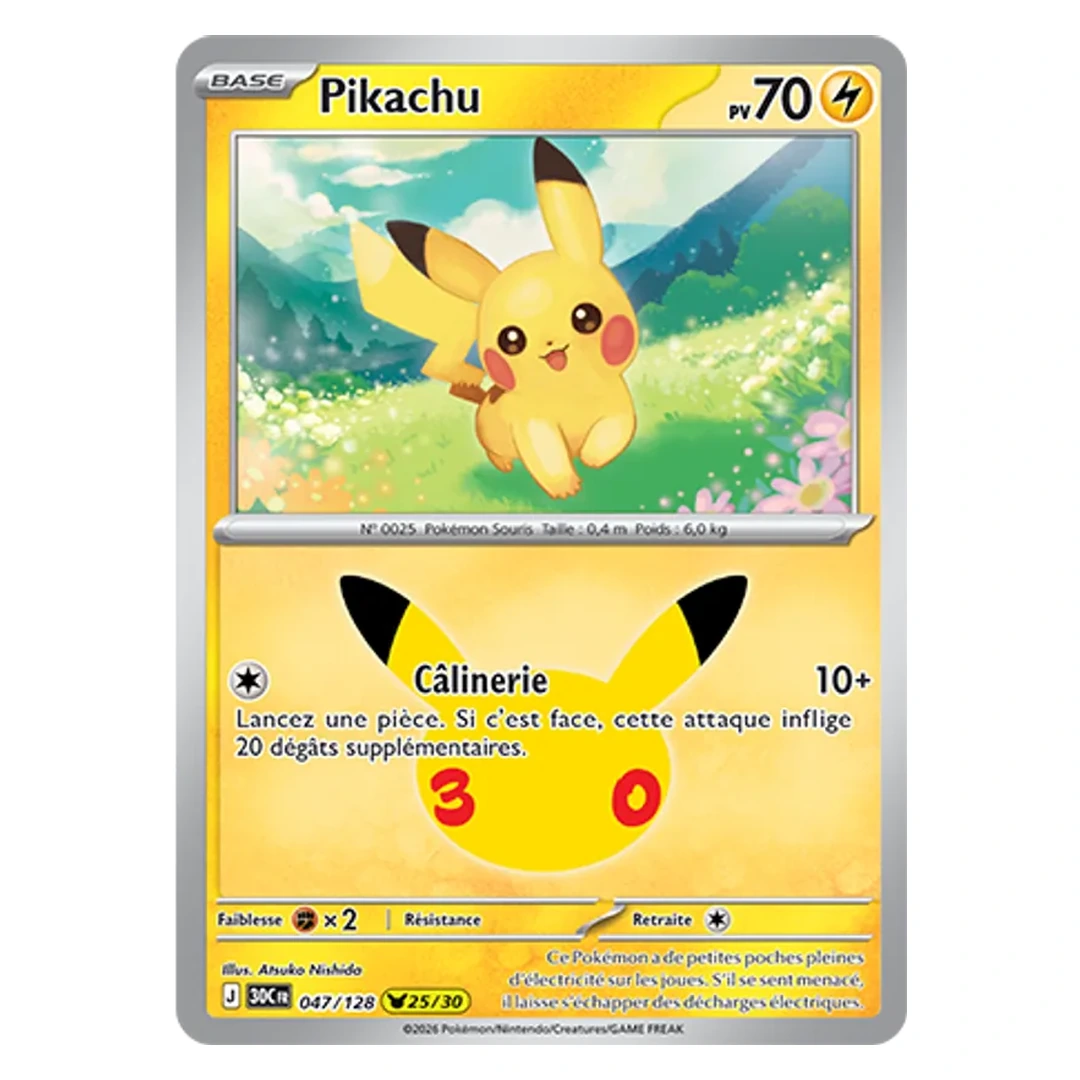 Pikachu 047/128 - Pokémon (30ᵉ Anniversaire)